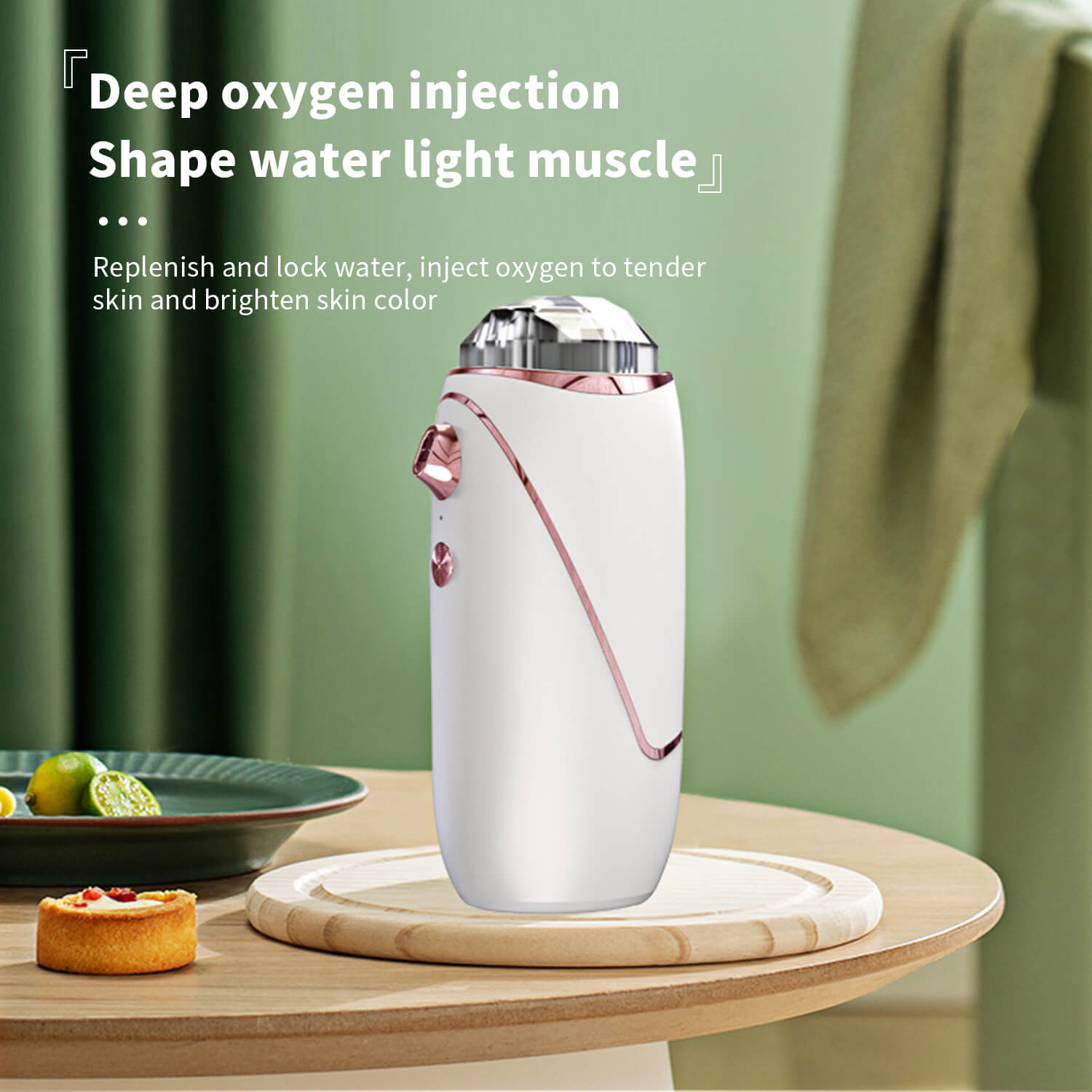 MEEEGOU Dispositivo de niebla de reposición de agua con inyección de oxígeno facial